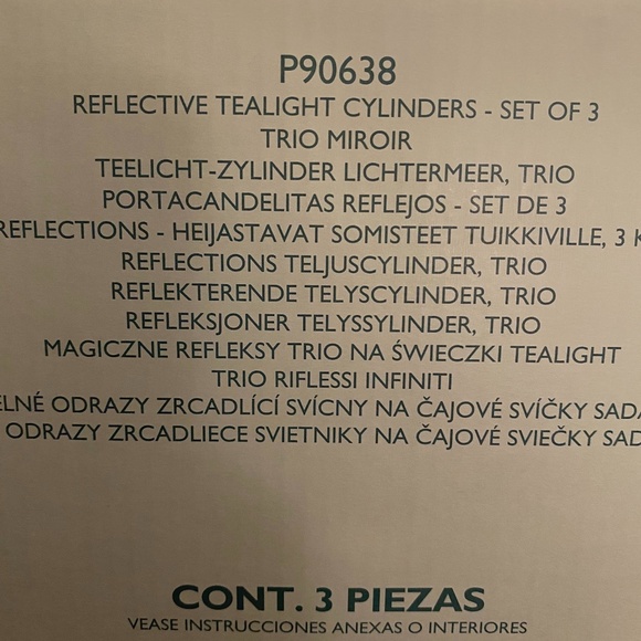 NIB Partylite Reflective T-light Cylinders Set 3 - Picture 4 of 4